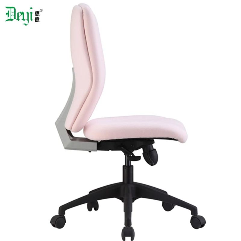 Middle Back Pink Color Fabric Nylon High Base PU Caster Arm Optional Computer Office Chair