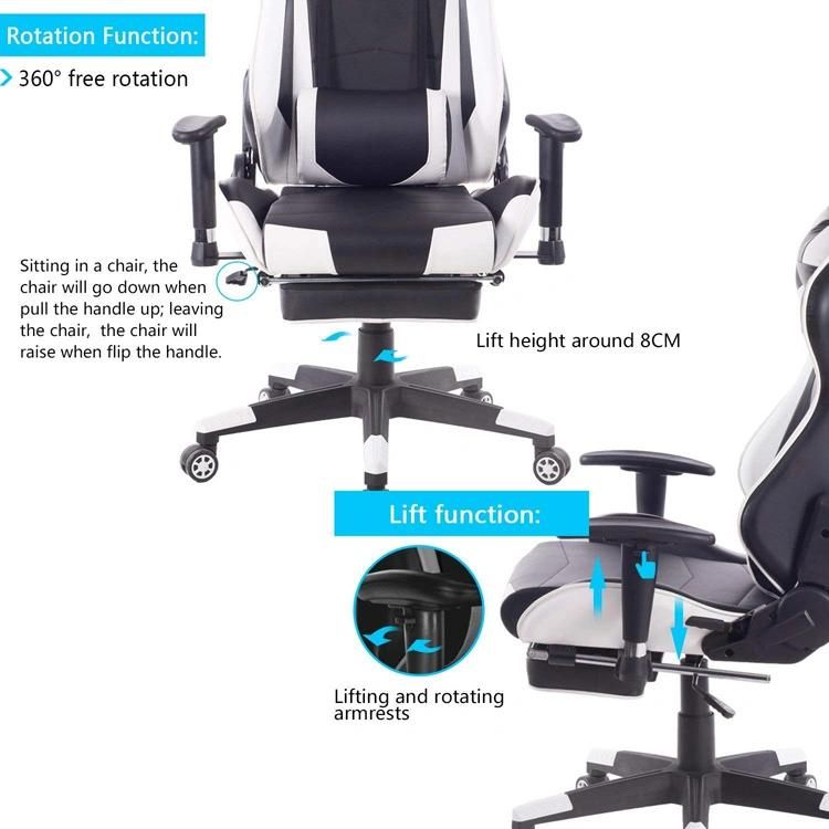 (MED-F) Partner Ergonomic Gaming Chair High Back Swivel Computer Office Chair Headrest Lumbar Support Recliner Racing Chair