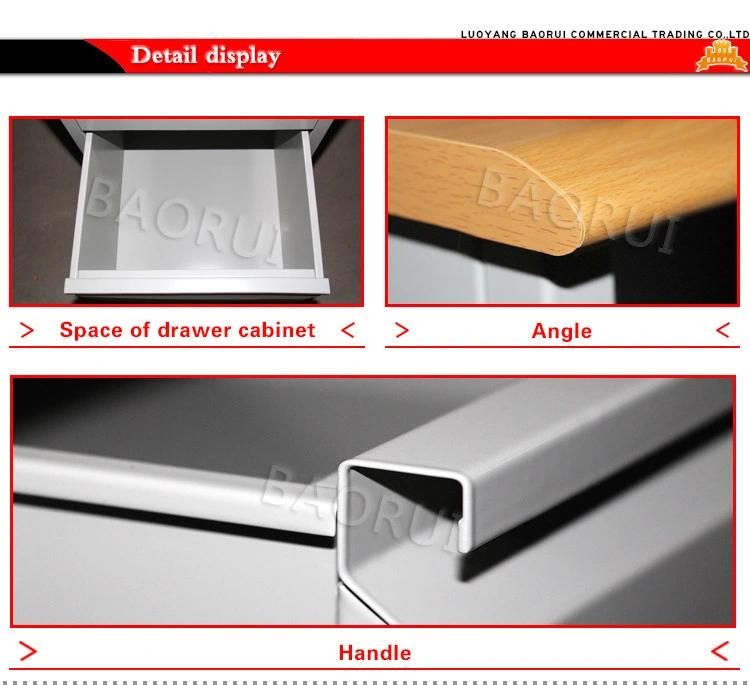 Single Cabinet Metal Office Desk with MDF Desktop