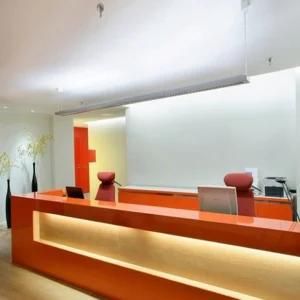 Customer Service Reception Desk Hotel Front Desk Modern Style Acrylic Artificial Stone Reception Desk