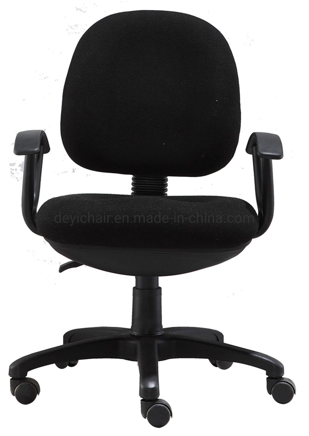 Small Back Simple Tilting Mechanism with PP Armrest B300mm Nylon Base Black Color Office Chair