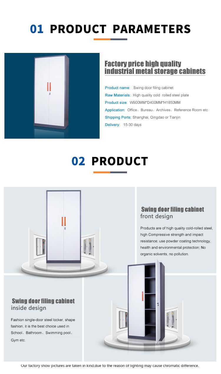 Wholesale Price Metal File Cabinets Office 2 Door Metal Storage Cabinets with 3 Mobile Shelf Filing Cabinet Lemari Besi Archivad