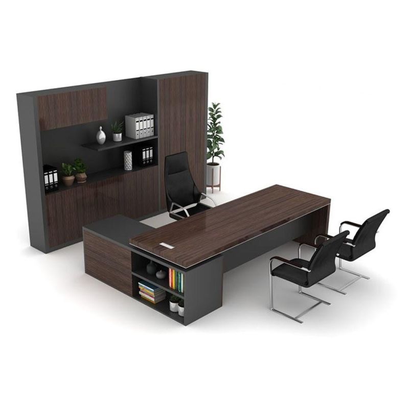 Custom L Shape Table Manager Office Executive Desk with Return