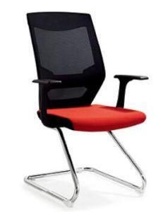 Latest Design Black Back Red Seat Armrest Steel Metal Meeting Chair