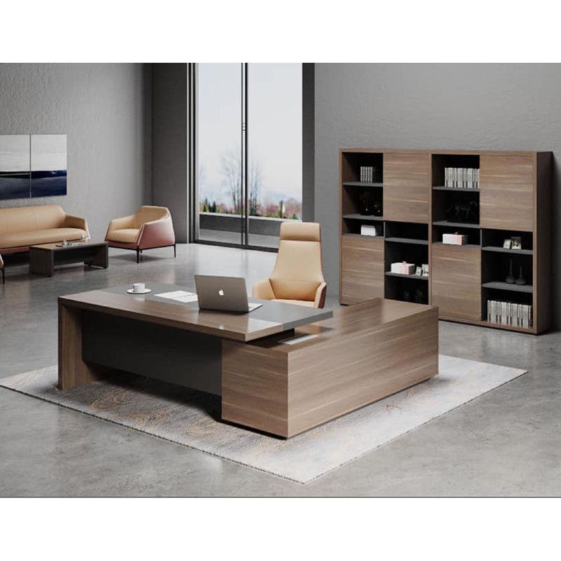 Custom L Shape Table Manager Office Executive Desk with Return