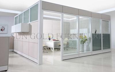 Modern Office High Partition Wall with Glass Aluminium Frame (SZ-WS035)