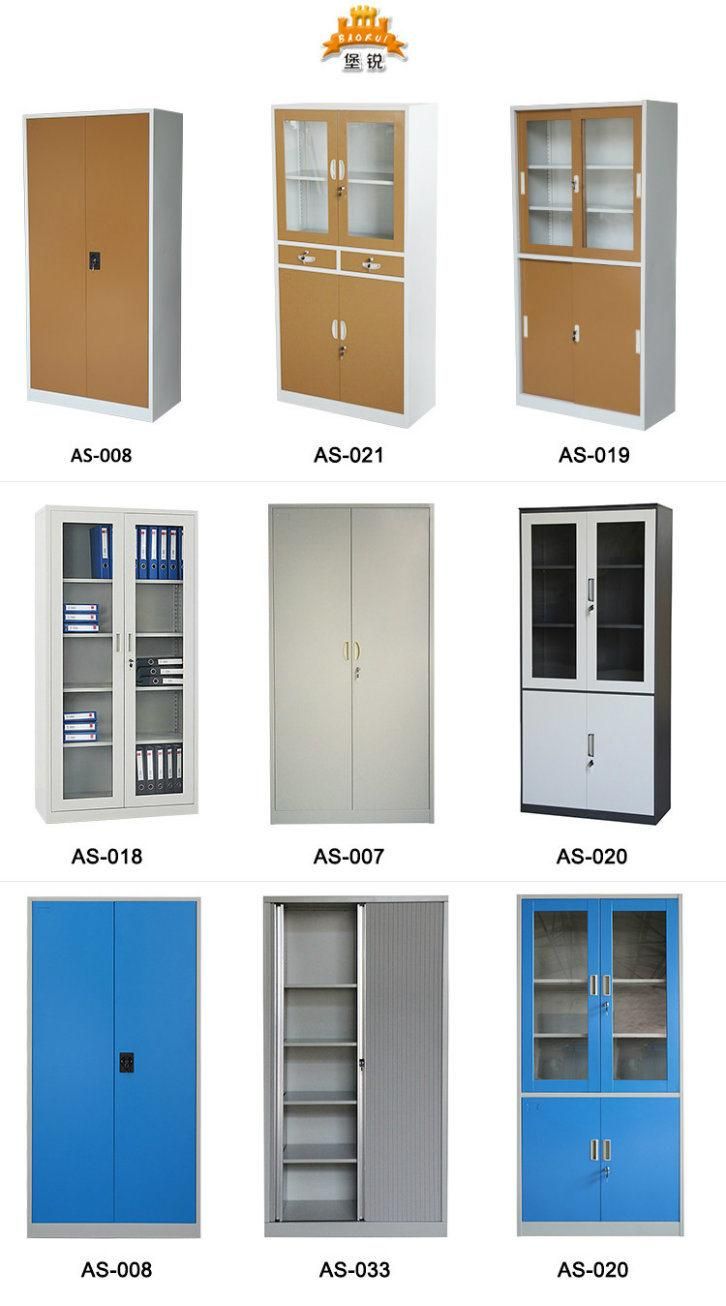 Fas-008 Office Furniture Supplier 2 Door Steel File Cabinet Metal Storage Cabinet Cupboard with Locking Bar