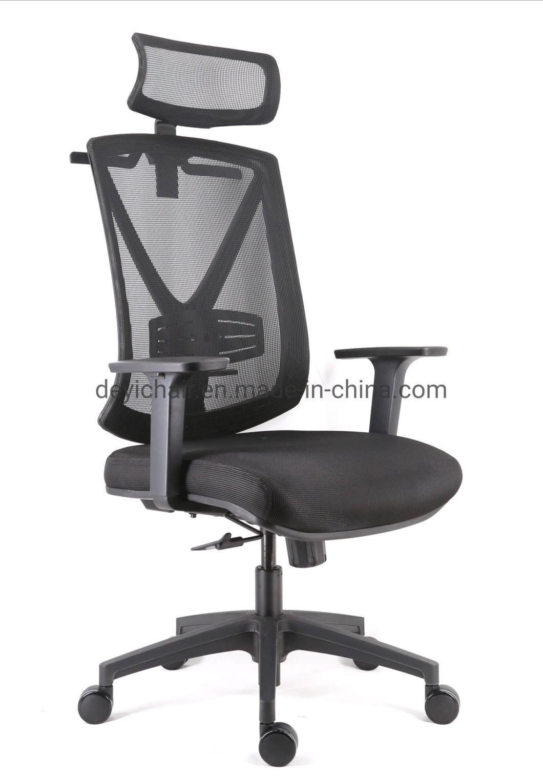 Simple Function Seat up and Down Mechanism Mesh Upholstery Backrest with Lumbar Support Adjustable Armrest Nylon Base Chair