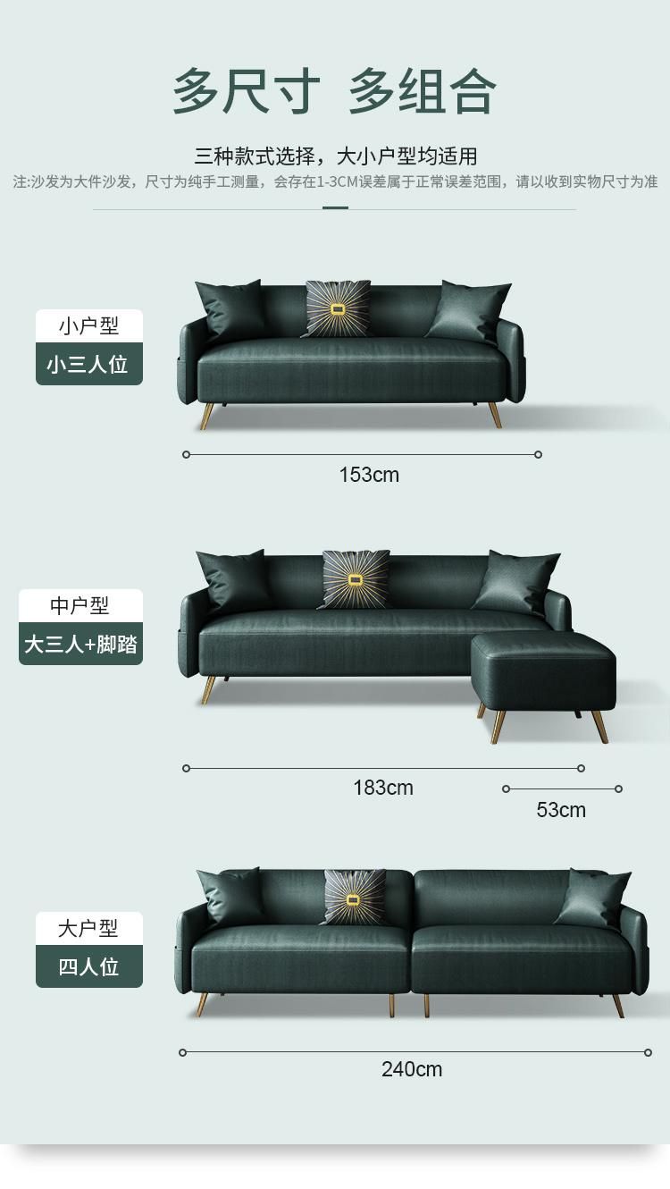 160 H 75 W 76 H Gold Steel Backing Sofa Leg Refined Business Sofa Set with Slender Arm