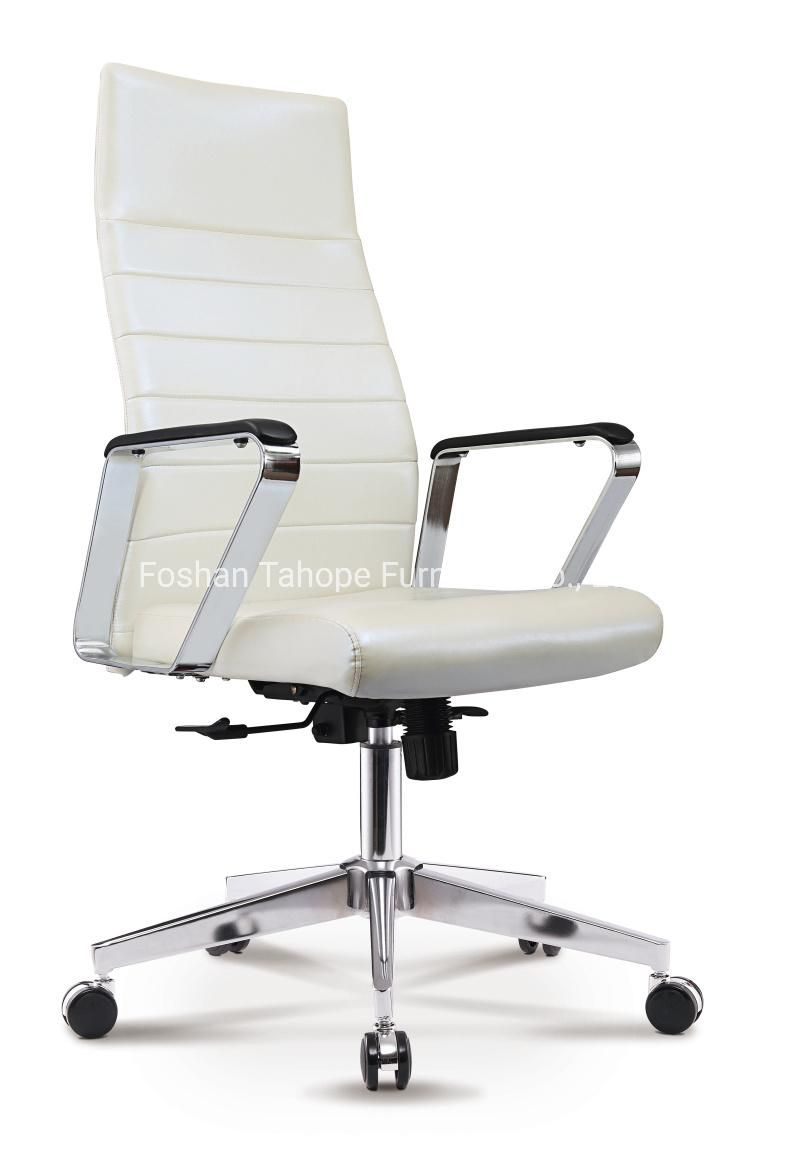 Elegant Italy Style Office Furniture Ergonomic Swivel Leather Chair for Manager