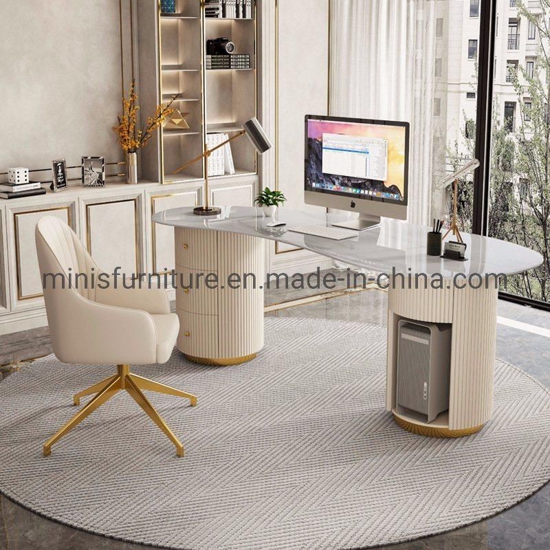 (M-OD1208) Beautiful Office Curved Marble Computer Desk Furniture