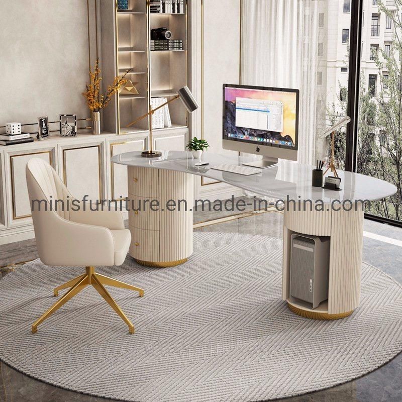 (M-OD1208) Beautiful Office Curved Marble Computer Desk Furniture