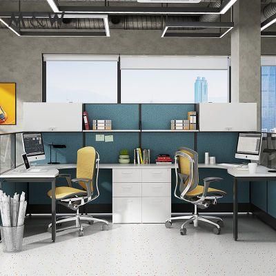 Genuine Linear Workstation L Shape Furniture Factory Face Desk Double Seat Desk Manufacturer Design Office Partition
