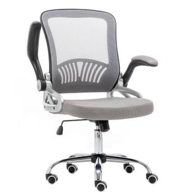 Factory Supplier Flip up Armrest Foldable Backrest Mesh Executive Folding Sedia Da Ufficio Office Chairs