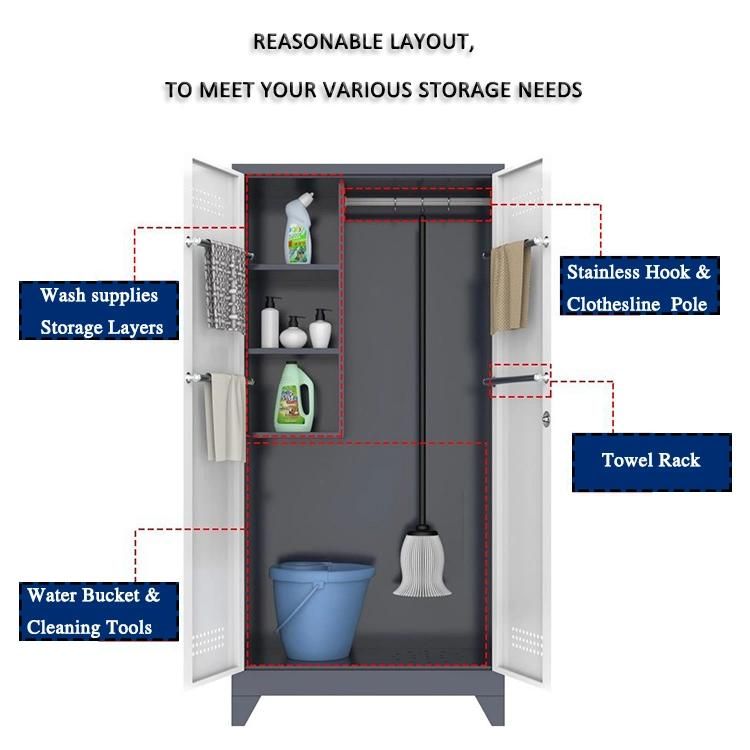 Balcony Steel Cleaning Storage Cabinet for Cleaning Equipment Tool Cabinet