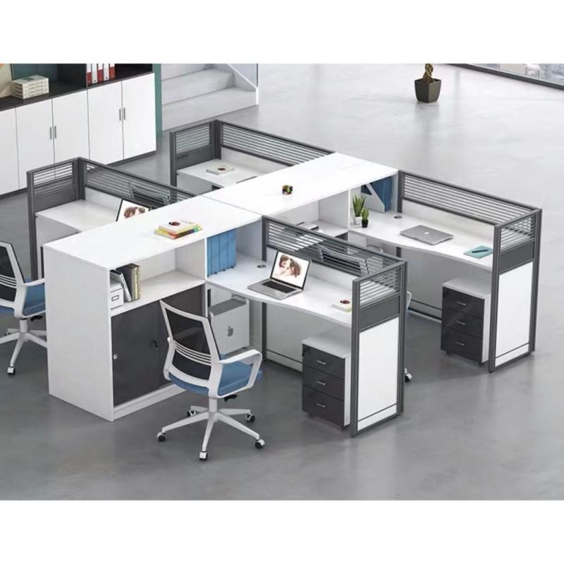 3 Person Desk Modern Office Furniture for Computer Work Stations Call Center Cubicles