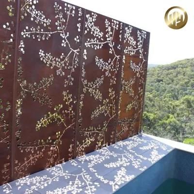 Rectangular Corten Steel Rusty Simple Metal Garden Screen