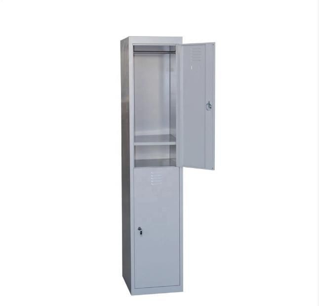 Gdlt 2 Doors Steel Customized Locker Vertical Metal Wardrobe with Hanging Rod