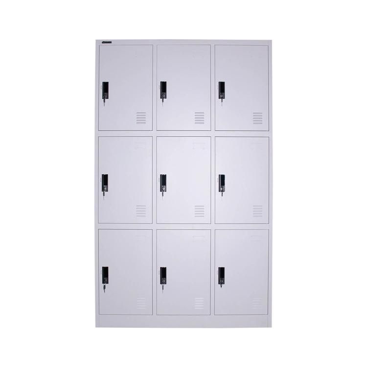 9 Doors Steel Storage Cabinet Wardrobe Work Lockers for Sale