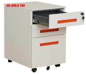 3 Drawers Recessed Handle Mobile Cabinet