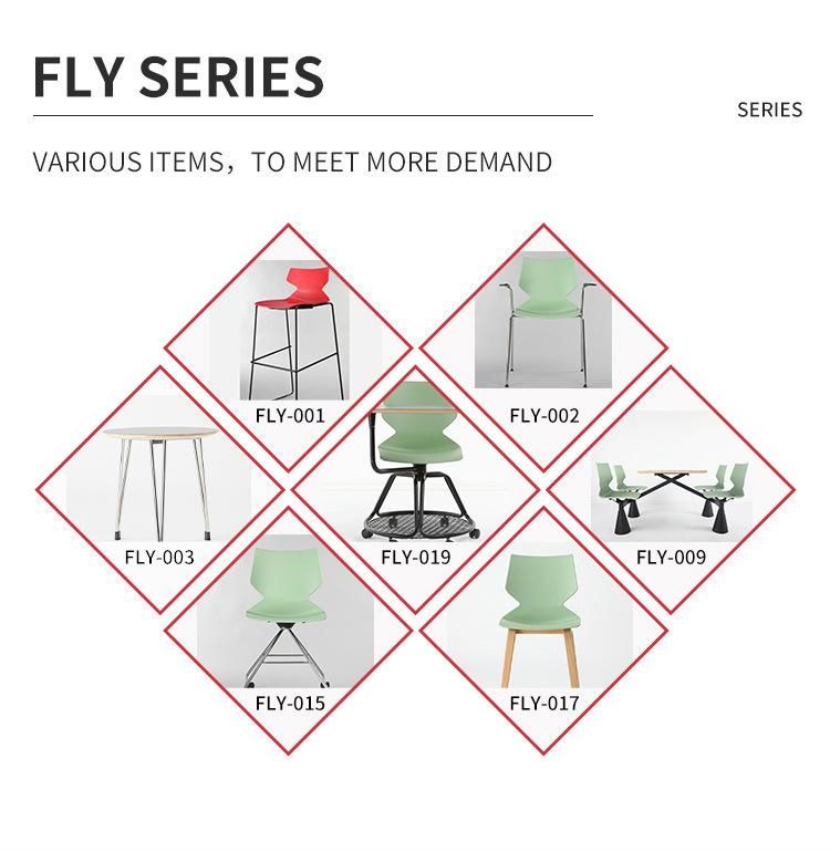 Lecture Hall Student Training Stainless Steel Folding Plastic School Chair with Writing Board