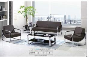 Classical Office Leather Sofa with Chrom Frame 9902 in Stock