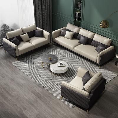 Modern Italian Style Real Microfiber Leather Sofa Set Office Couch Set