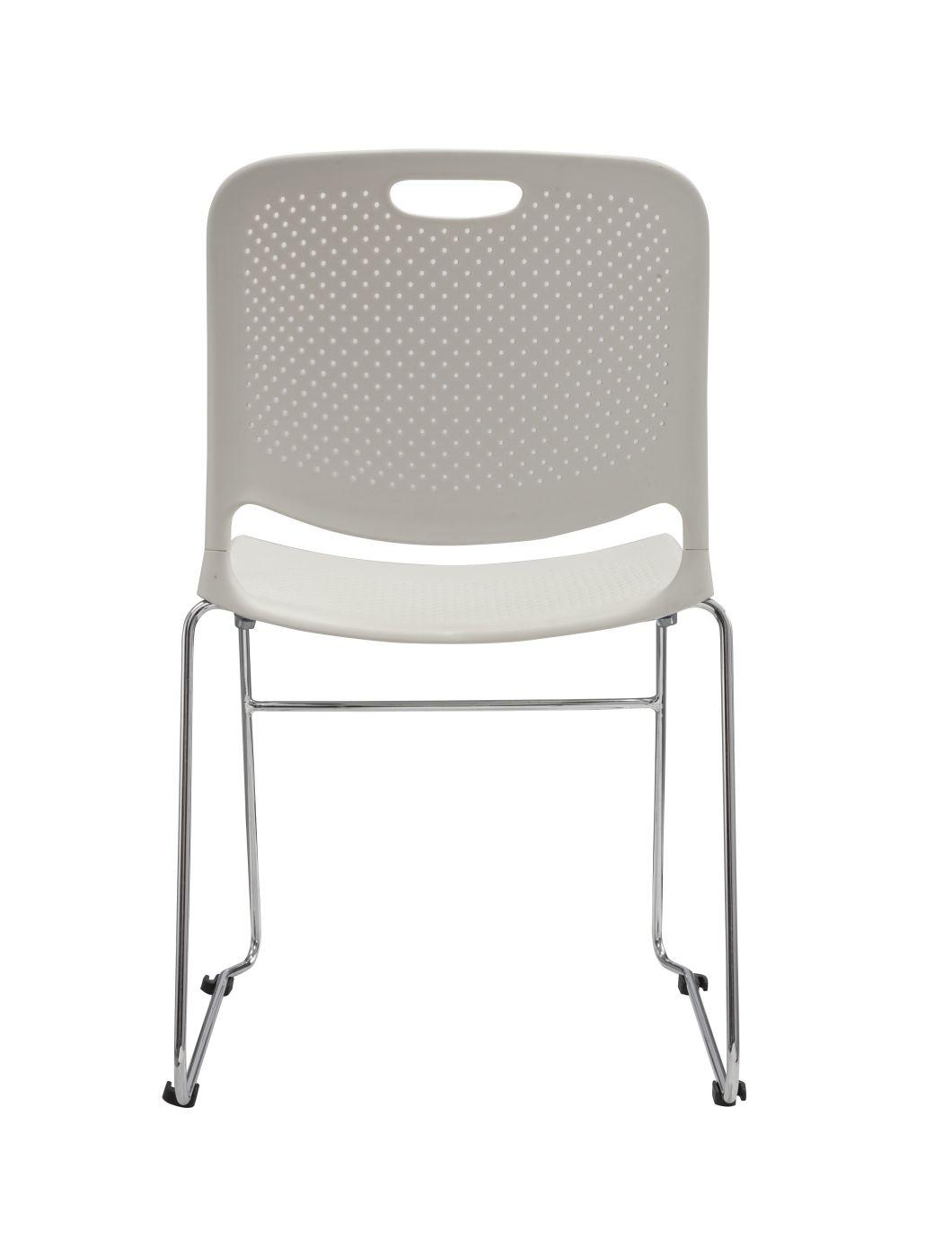 White Color Plastic Shell Seat Cushion Optional New Design Chromed Finished Frame Stool Chair