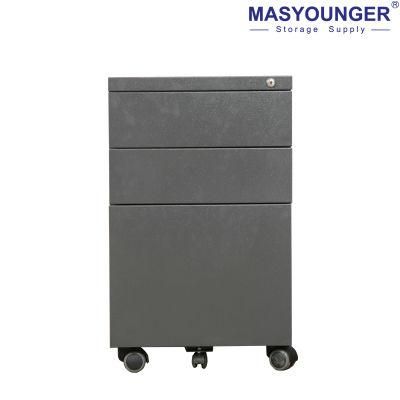 Mobile Drawer File Cabinet Steel Mobile Pedestal with 3 Drawers