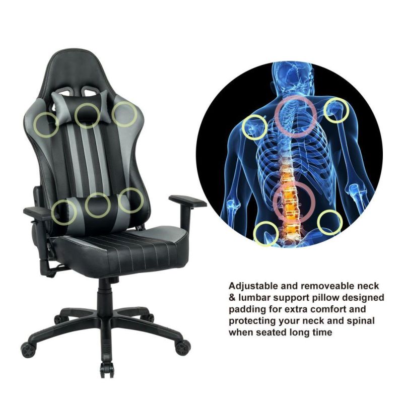 (EDWARD) Adjustable Swivel Game Use 4D Armrest PU Gaming Chair