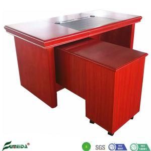 Top Sales Modern Luxury Red Color Wooden Office Desk with Mobile Cabinet