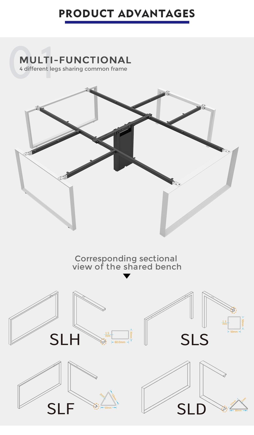 Chinese Manufacture Steel Frame Modern Design Open Space Office Desk 6 Person Furniture