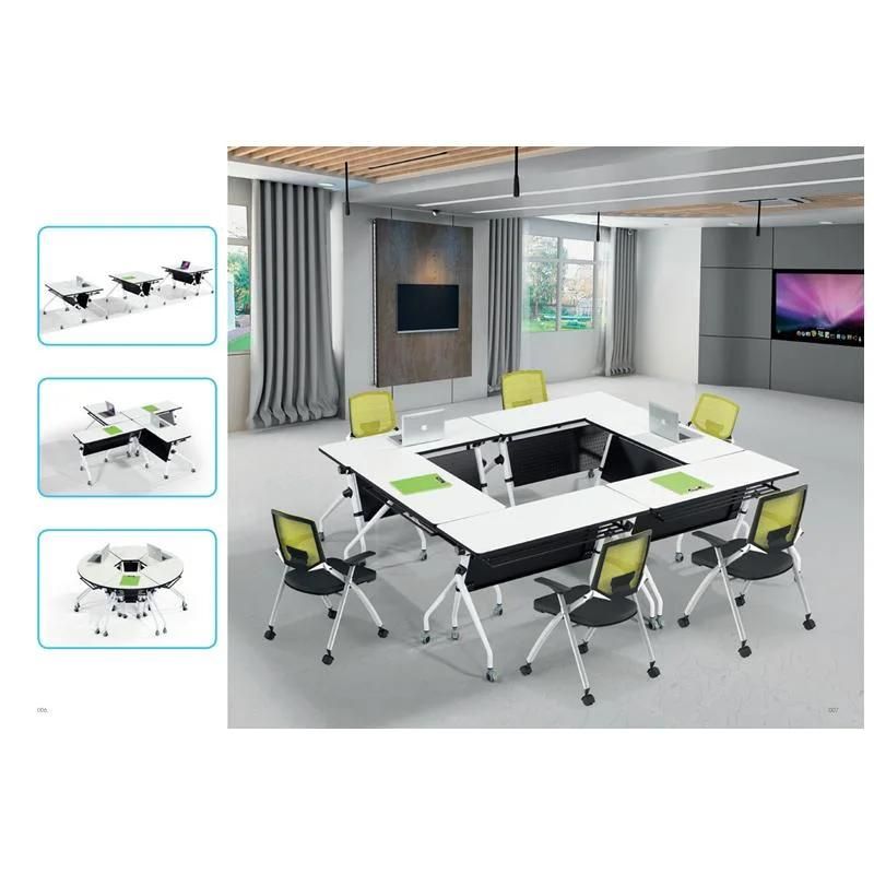 Movable Folded Adjustable Stackable Standing Sliding computer Study Office Table Training Desk