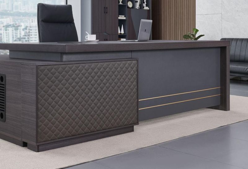 Luxury Big Table 240cm China Office Furniture Side Table L Shape Escritorio De Oficina Table MDF Wooden Office Desk