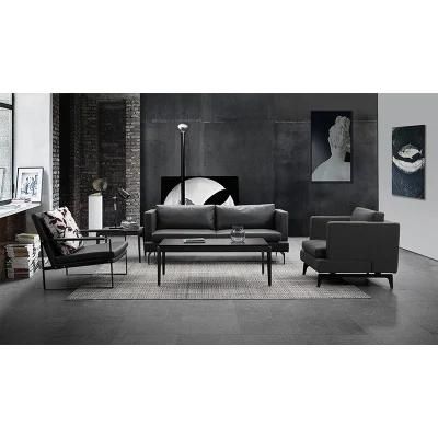 Modern Microfiber Leather Three Seat Reception Executive Office Sofa