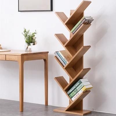 Simple Tree-Shaped Solid Wood Bookshelf Y-Shaped Shelf