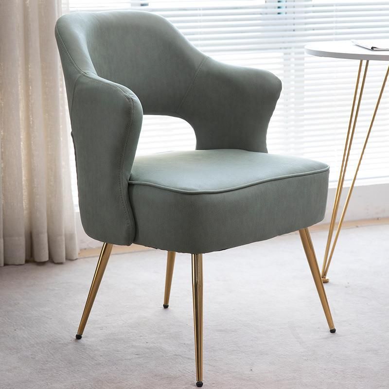 Golden Metal Legs Fabric Leisure Chair Lounge Chairs with High Back