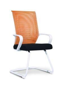 Colors Orange Mesh Black Seat White Armrest Guest Metal Visitor Chair