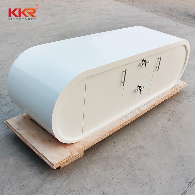 Modern Custom Made Cash Counter Solid Surface Office Reception Desk