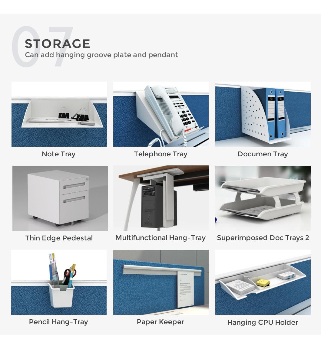 Foshan Manufacturer High Quality Office Furniture Aluminium 4 Seater Staff Workstation