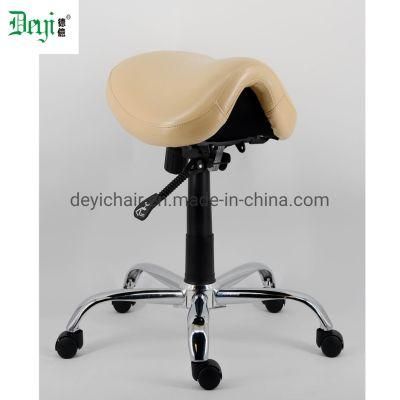 Chrome Base Nylon Caster Back Angle Adjustment Fabric Upholstery Normal Foam Seating Comfortable Saddle Chair