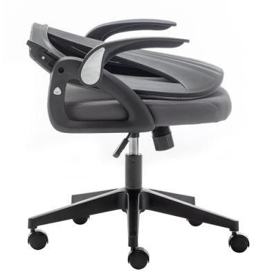 Factory Price Foldable Executive Desk Chair with Flip up Armrest Folding Office Chair