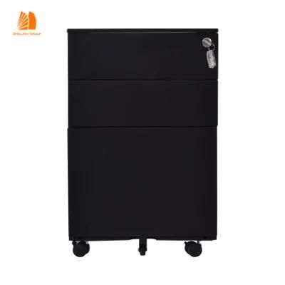 Office Mobile Vertical Filing Cabinet with Lock 3 Drawer