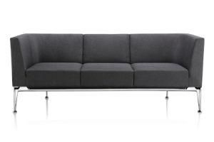 Fabric Leather Stainless Steel Leg Office Furniture Reception Sofa