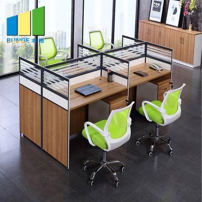 Modular Office Glass Cubicle Partitions Wooden Melamine Used Office Desks