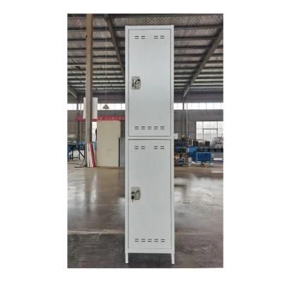 Fas-010 Kd Steel Furniture Metal Locker Cabinet 2 Doors for Gym Steel Clothes Storage Locker