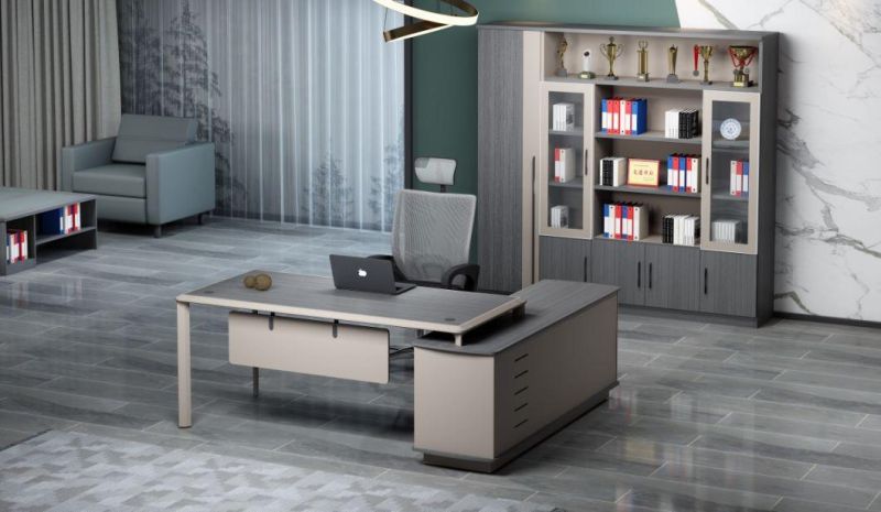 2021 New Design E1 MDF L Shaped Wooden Office Executive Desk