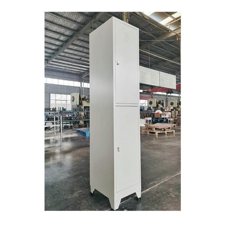 Fas-010 Steel Furniture Metal Locker Cabinet 2doors Gym Steel Commercial Clothes Storage Locker