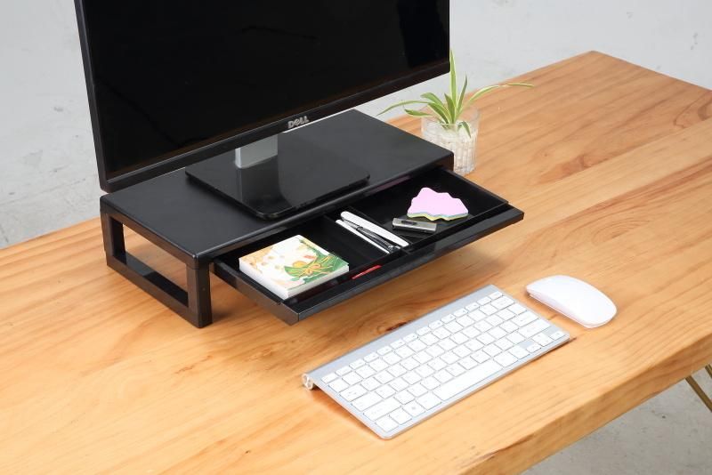 Storage Drawer Clear Design Flexible Three-Level Height Adjustable Desk Holder Computer Monitor Riser Stand