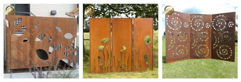 Garden Corten Steel Rusty Metal Decoration Practical Privacy Panel Screen